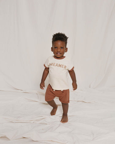 Rylee + Cru Dreamer Ringer Tee, Natural Amber